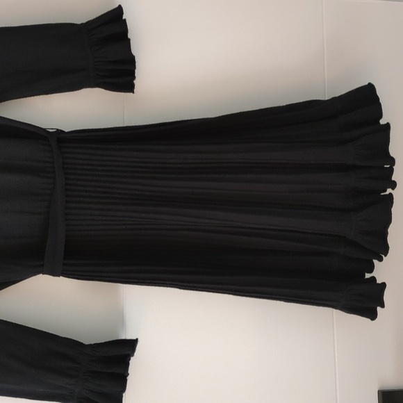 Rebecca Taylor Knit fit flare Long Sleeve & tie waist Tassels Knee Length Dress - Picture 10 of 11